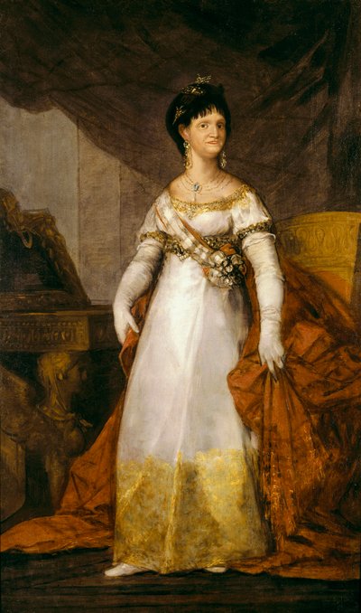 "صورة لملكة إسبانيا ماري لويز من بوربون بارما (1751-1819)" لوحة لفرانسيسكو دي جويا إي لوسينتس (1746-1828) 1800-1810 بلباو. متحف بيلاس أرتيس دي بلباو بواسطة فرانسيسكو دي جويا