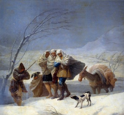 عاصفة ثلجية أو شتاء. لوحة لفرانسيسكو دي جويا (1746-1828) بواسطة فرانسيسكو دي جويا
