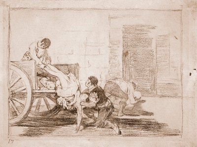 The Disasters of War : Carloads to the cemetery (preparatory drawing بواسطة فرانسيسكو دي جويا