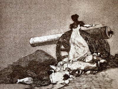 كوارث الحرب: Que Valor! (أي شجاعة) (تفصيل) بواسطة فرانسيسكو خوسيه دي جويا إي لوسينتس