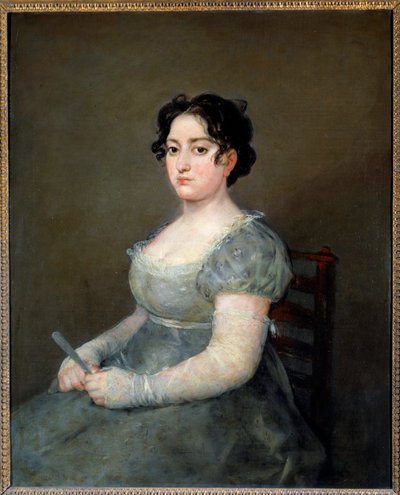 المرأة في المروحة لوحة لفرانشيسكو دي جويا (1746-1828) شمس القرن التاسع عشر. 1،03x0،84 م بواسطة فرانسيسكو دي جويا