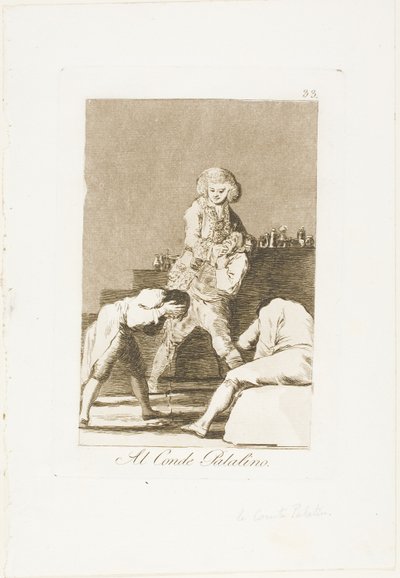 إلى Count Palatine أو Count of the Palate ، اللوحة 33 من Los Caprichos بواسطة فرانسيسكو خوسيه دي جويا إي لوسينتس