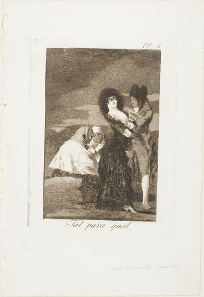 اثنان من نفس النوع ، اللوحة الخامسة من لوس كابريتشوس بواسطة Francisco Jose de Goya y Lucientes