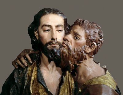 القبض على يهوذا أو قبلة. النحت لفرانسيسكو سالزيلو (1707-1783) بواسطة فرانسيسكو سالزيلو