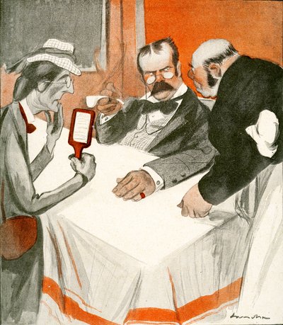 زوجان إنجليزيان يعانيان من القائمة في مطعم فرنسي ، 1903 بواسطة فرانسيسكو سانشا إي لينغو