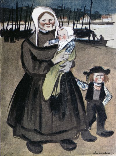 المجاعة في بريتاني ، رسم توضيحي من إصدار خاص من "La Vie en Rose" تم إنتاجه لصالح Bretons ، 1903 بواسطة فرانسيسكو سانشا إي لينغو