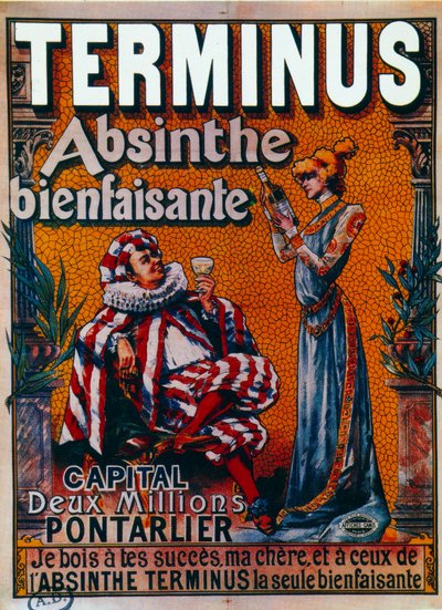Advertising for Terminus “absinthe bienfaisante” by Pontarlier (poster) بواسطة فرانسيسكو تامانيو
