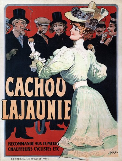 Cachou Lajaunie. يوصى به لسائقي الدراجات الهوائية للتدخين إلخ ، ج. 1890 بواسطة فرانسيسكو تامانيو