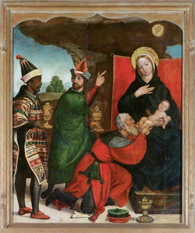 عشق المجوس - Comontes ، Francisco de (نشط 1524-1565) - 1535-1540 - زيت على خشب - 129x103 - Museo de Bellas Artes ، سالامانكا بواسطة فرانسيسكو دي كومونتيس
