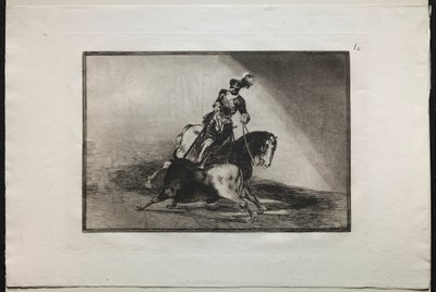 مصارعة الثيران: تشارلز الخامس يقذف الثور ، 1876. بواسطة فرانسيسكو دي جويا