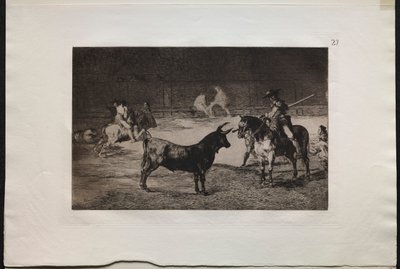 مصارعة الثيران: بيكادور المشهور ، فرناندو ديل تورو ، يرسم الوحش الشرس في ... ، 1876. بواسطة فرانسيسكو دي جويا