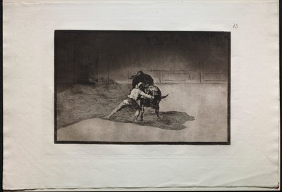 مصارعة الثيران: يضع مارتينشو الشهير عناصر العصابات وهم يلعبون الثور بحركة جسده بواسطة فرانسيسكو دي جويا
