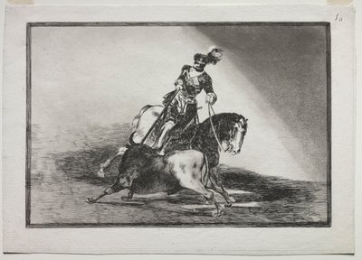 تشارلز الخامس ، رأس ثور في الحلبة في بلد الوليد ، 1815-1816. بواسطة فرانسيسكو دي جويا
