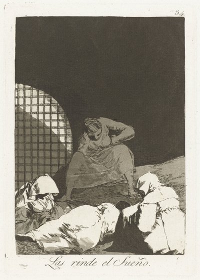 صفعة الباب مبالغ فيها يجعلهم الحلم (العنوان على الكائن) النزوات (عنوان المسلسل) بواسطة فرانسيسكو دي جويا