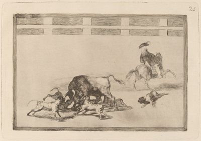 Echan perros al toro (لقد سلبوا كلابًا على الثور) بواسطة فرانسيسكو دي جويا