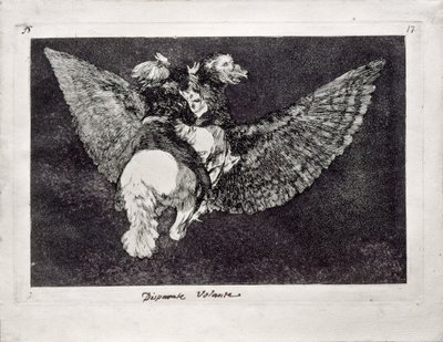 Flying Folly من سلسلة Los Disparates Follies ، 1815-1819 بواسطة فرانسيسكو دي جويا