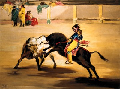 ماريانو سيبايوس الملقب بـ "الهندي" على ظهر ثور يكسر رمحه في ساحات مدريد ، ج. 1810 (لوحة) بواسطة فرانسيسكو دي جويا