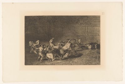 Picador steekt een lans in een stier مجموعتان من البيكادور غارقة في ثور واحد Stierengevechten (عنوان المسلسل) La Taureaumachie (عنوان المسلسل) مصارعة الثيران (عنوان المسلسل) بواسطة يوجين لويزيليت