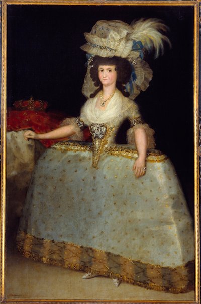 Portrait of the Queen of Spain Mary Louise (1751-1819), Wife of Charles IV Painting by Francisco de Goya (1746-1828) 1828 Madrid, Museum of Prado - Full-length portrait of Queen Marie Louise of Spain (1751-1819), wife of Charles IV. Painting by Francisco d بواسطة فرانسيسكو دي جويا