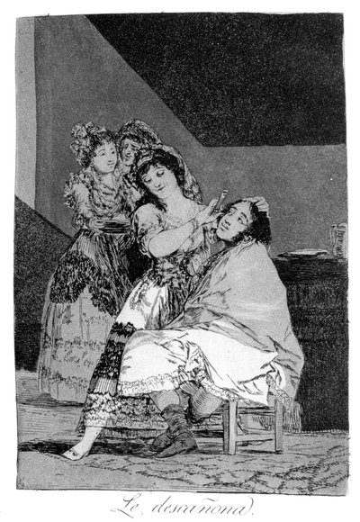 هي تهرب منه ، 1799 بواسطة فرانسيسكو دي جويا