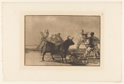 Stierenvechters rondom een ​​stier ورباط الوغد بالحراب والهلال والأعلام والأسلحة الأخرى Stierengevechten (عنوان المسلسل) La Taureaumachie (عنوان المسلسل) مصارعة الثيران (عنوان المسلسل) بواسطة يوجين لويزيليت