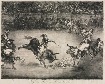 ثيران بوردو: الأمريكي الشهير ، ماريانو سيبالوس ، 1825. بواسطة فرانسيسكو دي جويا