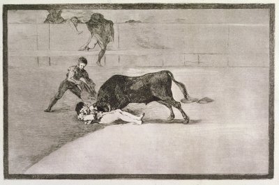 الموت غير المحظوظ لبيب هيلو (خوسيه ديلجادو) في الحلبة في مدريد في 11 مايو 1801 ، اللوحة 33 من "فن مصارعة الثيران" ، الحانة. 1816 بواسطة فرانسيسكو دي جويا