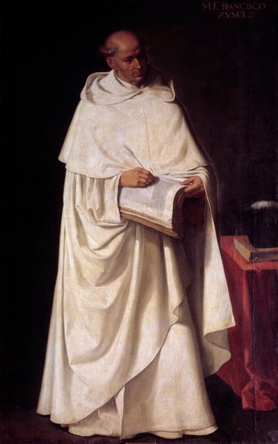 Portrait of Francisco Zumel (circa 1540-1607), Spanish religious of the Order of Merci (mercedary or mercedario) and theologian Painting by Francisco de Zurbaran (1598-1664) 17th century Madrid, Prado Museum بواسطة فرانسيسكو دي زورباران