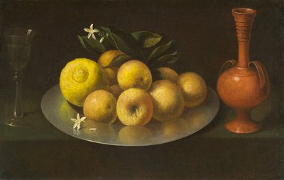 الحياة الساكنة مع الزجاج والفواكه والجرة ، c.1650 بواسطة فرانسيسكو دي زورباران