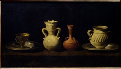 لا تزال الحياة ، والأكواب والمزهريات. لوحة لفرانسيسكو دي زورباران (1598 - 1664) بواسطة فرانسيسكو دي زورباران
