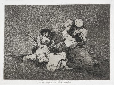 تقدم النساء الشجاعة (Las mugeres dan valor) من سلسلة The Disasters of War (Los Desastres d ... بواسطة فرانسيسكو دي جويا