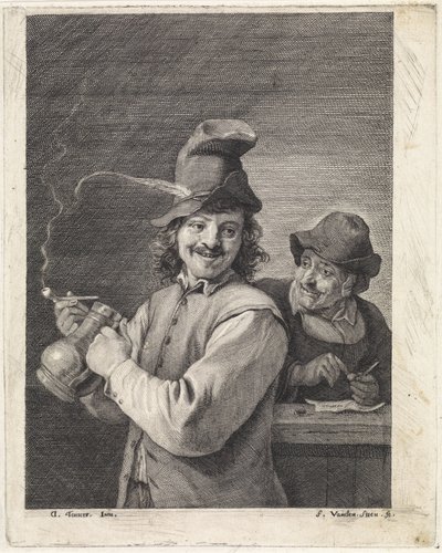 فلاح مع إبريق وأنابيب بواسطة Franciscus van der Steen