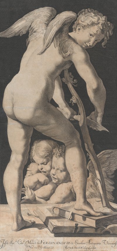كيوبيد يشحذ قوسه ، 1645-1672. بواسطة Franciscus van der Steen