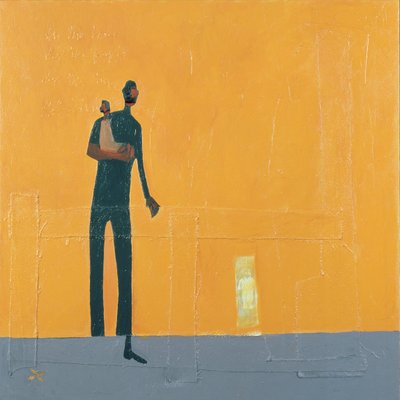 الأب والطفل (وسائط مختلطة على قماش) بواسطة 