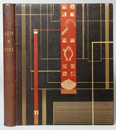 تجليد لـ 'Ruth et Booz' ، ترجمة جي سي ماردروس ، مزين من قبل إي.بونسين ، نُشر عام 1930 (جلد مغربي) بواسطة فرانسوا لويس (بعد) حداد
