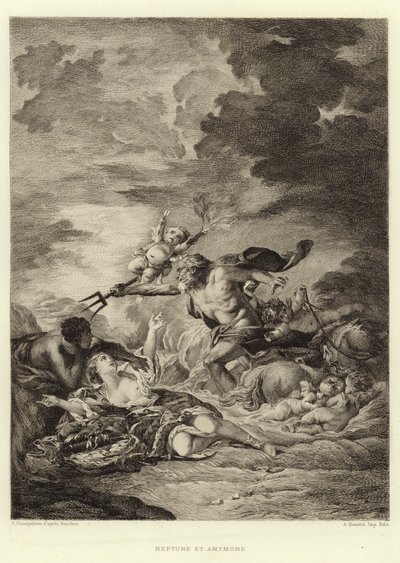 Neptune et Amymone (نقش) بواسطة فرانسوا (بعد) باوتشر