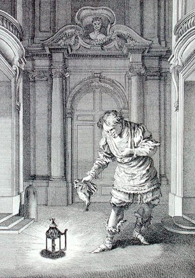 مشهد من "Amphytrion" بواسطة موليير (1622-1673) ، نقش بواسطة Laurent Cars (نقش) بواسطة فرانسوا (بعد) باوتشر