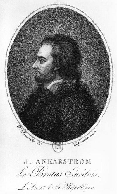 صورة يوهان أنكارستروم ، نقشها بي غوتييه ، 1792 بواسطة فرانسوا بونفيل