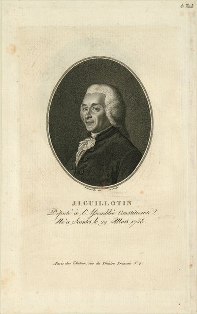 صورة لجوزيف إجناس جيلوتين 1738-1814 ، 1796. بواسطة فرانسوا بونفيل