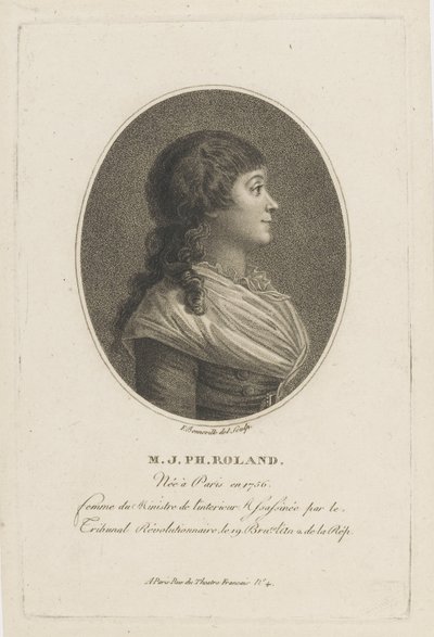 صورة مدام رولاند 1754-1793 ، ج. 1800. بواسطة فرانسوا بونفيل