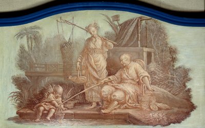 Chinoiserie: مشهد صيد في الصين. يرسم Front de porte بقلم فرانسوا باوتشر (1703-1770) بواسطة فرانسوا باوتشر
