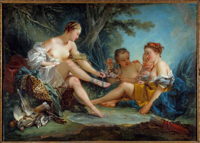 Le retour de la chasse de Diane لوحة فرانسوا باوتشر (1703-1770) 1745 صن. 0،94x1،31 م باريس. Musee Cognacq Jay - عودة صيد ديان. لوحة لفرانسوا باوتشر (1703-1770) 1745. 0.94 × 1.31 م. متحف كونياك جاي ، باريس بواسطة فرانسوا باوتشر
