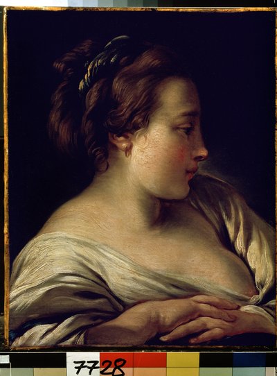 "صورة لفتاة صغيرة" (رأس فتاة) لوحة لفرانسوا باوتشر (1703-1770) 1740-1750 Dim. 36x28 cm متحف هيرميتاج ، سانت بطرسبرغ (سانت بطرسبرغ) بواسطة فرانسوا باوتشر