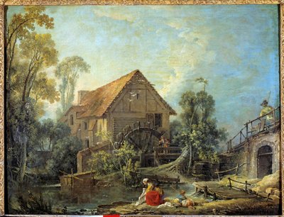 الطاحونة امرأة تغسل الغسيل في التيار بالقرب من طاحونة المياه. لوحة فرانسوا باوتشر (1703-1770) 1751 صن. 0.66 × 0.84 م. - الطاحونة. امرأة تغسل الملابس في مجرى بالقرب من طاحونة مياه. لوحة فرانسوا باوتشر (1703-1770) 1751. 0.66 بواسطة فرانسوا باوتشر