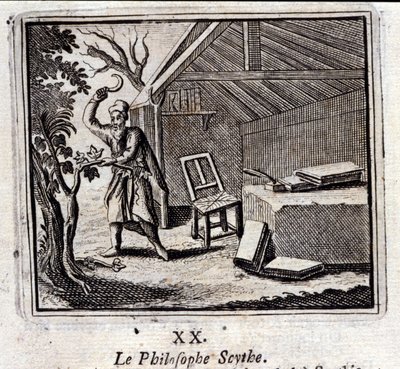 المنجل الفلسفي. أساطير جان دي لافونتين (1621-95). رسم توضيحي لفرانسوا تشوفو (1613-1676). طبعة 1728. بواسطة فرانسوا شوفو