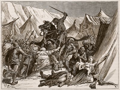 روبرت نورماندي يحشد الصليبيين ، رسم توضيحي من "تاريخ إنجلترا المصور لكاسل" (صورة بني داكن) بواسطة فرانسوا إدوارد زير