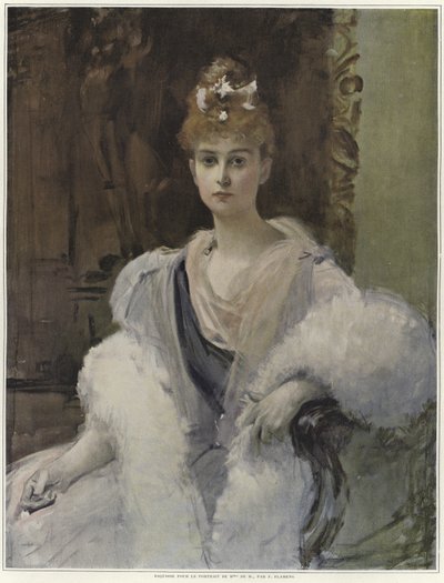 رسم لصورة ل Mme de M بواسطة Francois Flameng