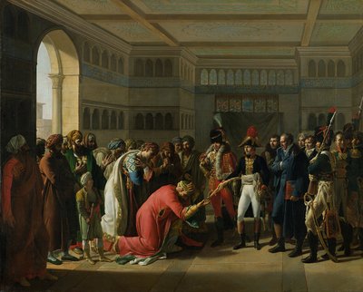 الجنرال بونابرت يعطي سيفًا للقائد العسكري للإسكندرية ، يوليو 1798 ، 1808 بواسطة فرانسوا هنري مولارد