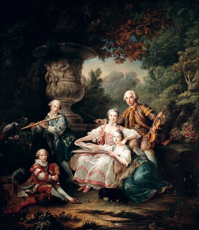 لويس دو بوشيه (1645-1716) ماركيز دي سورش وعائلته ، 1750 بواسطة Francois Hubert Drouais