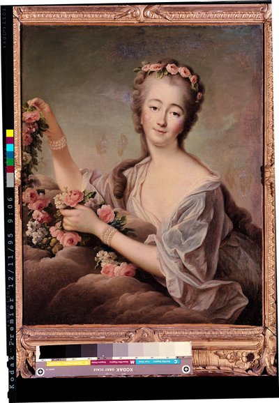 صورة للكونتيسة دو باري (1743-1793) باسم فلورا بواسطة Francois Hubert Drouais